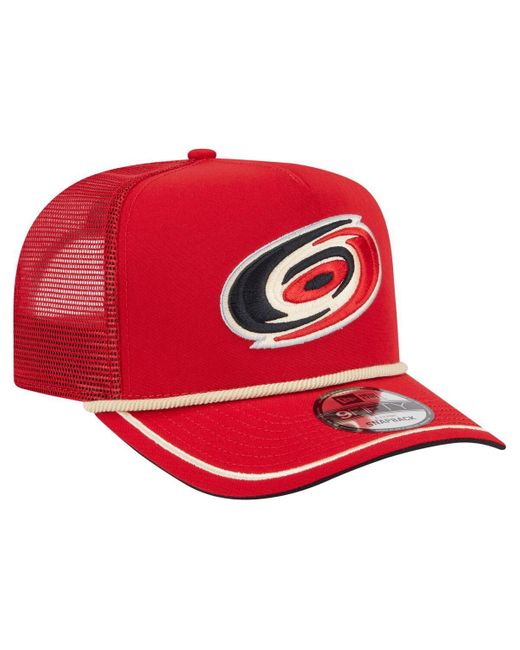 KTZ Red Carolina Hurricanes Vintage Team Rope A-frame 9fifty Snapback Hat for men