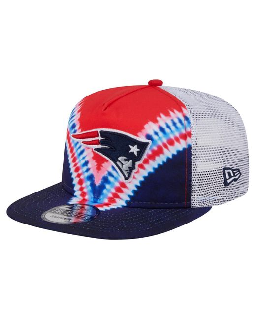 KTZ Blue Red/navy New England Patriots Throwback Dye Golfer Snapback Hat for men