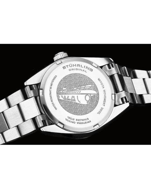 Stuhrling Lineage 3936.1 S Quartz Watch 31mm Stainless Steel Silver Bracelet White Mother-of-pearl Dial Crystal Bezel