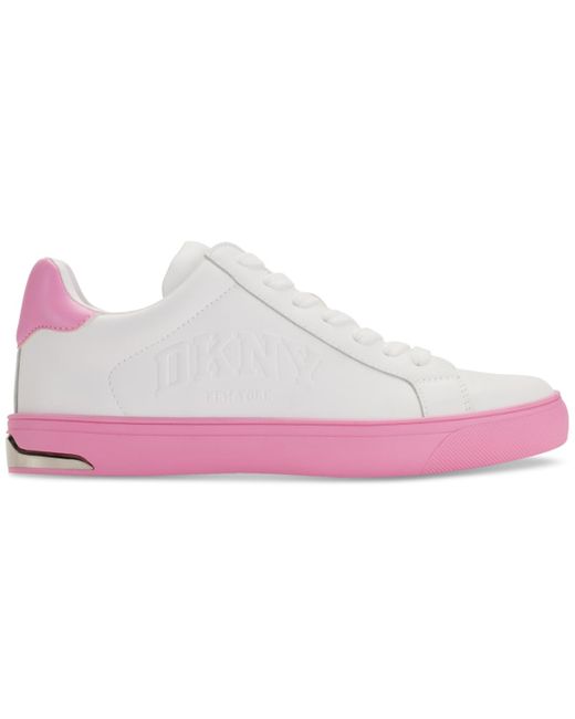 DKNY Pink Abeni Arched Logo Low Top Sneakers