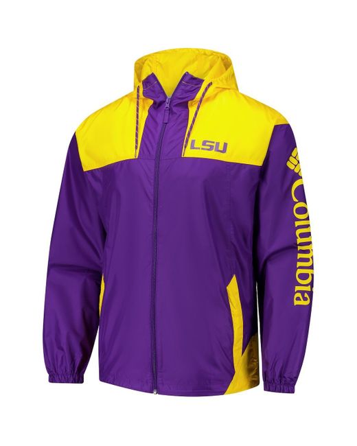 Columbia Purple Lsu Tigers Flash Challenger Ii Omni-shade Full-zip Windbreaker Jacket for men