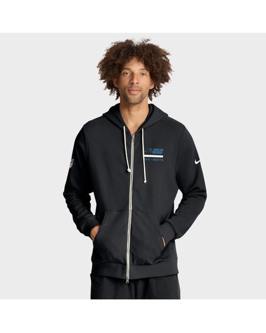 Nike Blue Carolina Panthers Sideline Standard Issue Utility Player Dri-fit Full-zip Hoodie for men