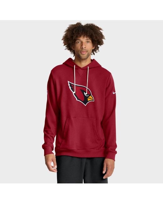 Nike Red Arizona S Sideline Initial Home Performance Pullover Hoodie for men