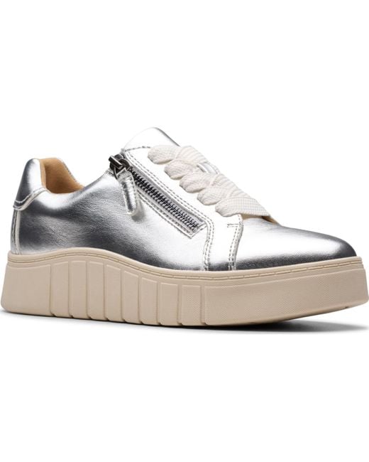 Clarks White Mykah Joy Round Toe Sneakers