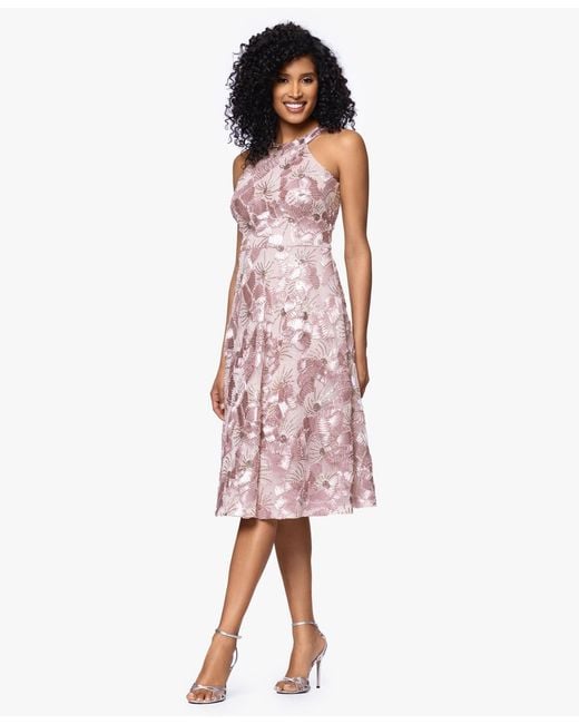 betsy adam pink dress Betsy & Adam Women's V-Neck Cascade Ruffle High-Low Gown - Black