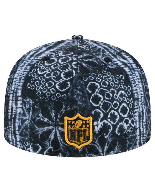KTZ Blue Pittsburgh Steelers Shibori 59fifty Fitted Hat for men