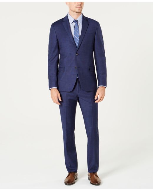 Tommy Hilfiger Blue Modern-fit Th Flex Stretch Wool Suit for men