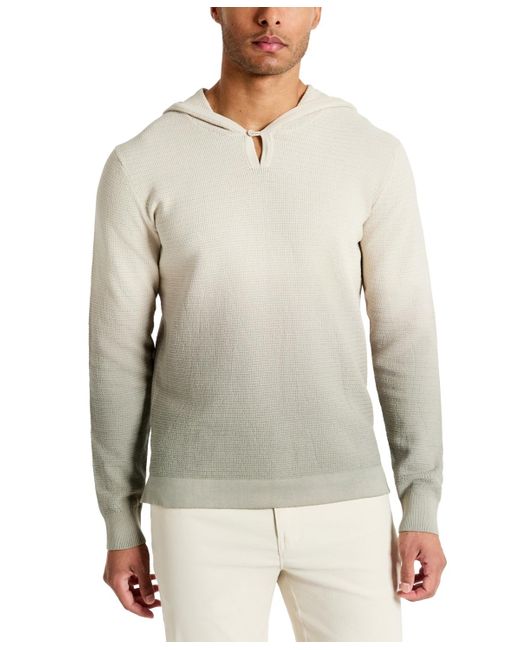 Kenneth Cole Gray 4-way Stretch Die-dyed Hooded Sweater for men