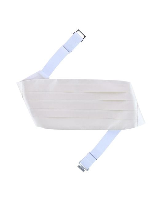 Trafalgar White Sutton Solid Color Silk Cummerbund for men