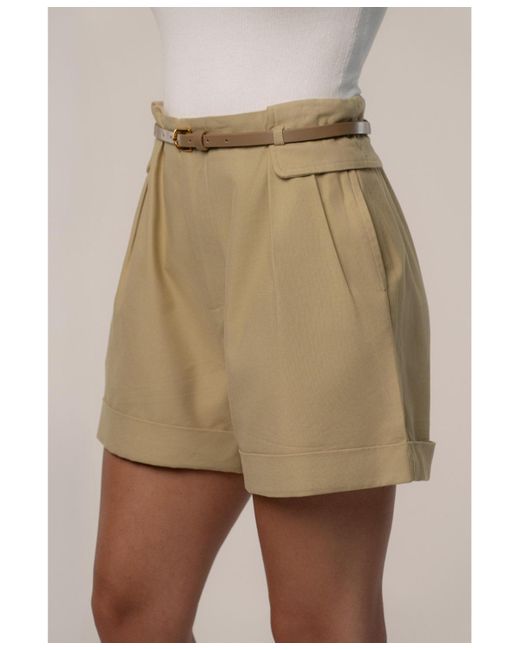 JLUXLABEL Natural Belted Cargo Shorts