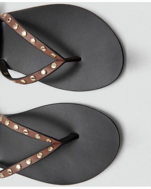 Mango White Studded Sandals