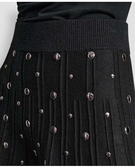 DKNY Black Studded Sweater Mini Skirt