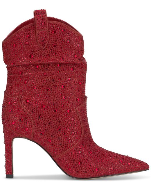 Jessica Simpson Red Evgena Stiletto Western Booties