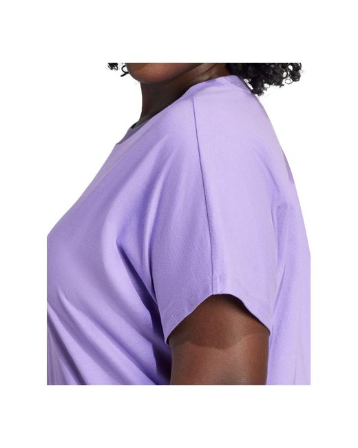 Adidas Purple Plus Size Cotton The Essentials Crewneck T-shirt