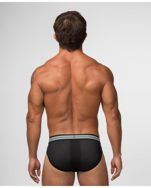 Rounderbum Black Varsity Package Brief for men
