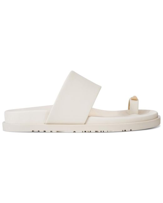 Donna Karan White Hooper Toe Ring Sandals