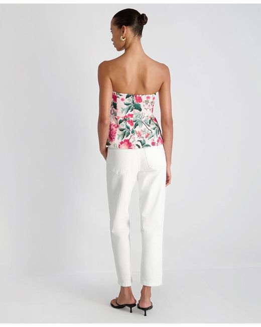 French Connection White Strapless Top
