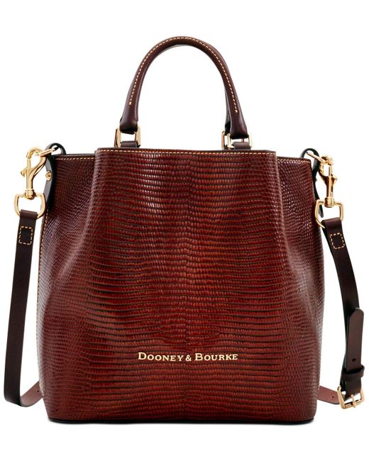 Dooney & Bourke Red Small Barlow Embossed Leather Tote