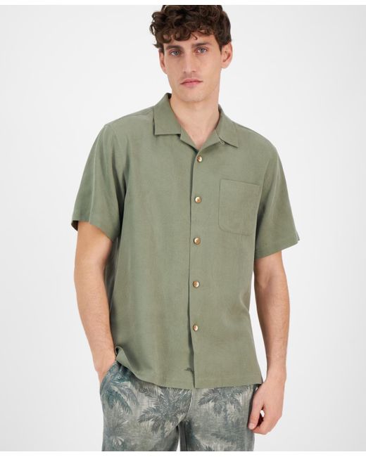 Tommy Bahama Green Al Fresco Tropics Silk Short-sleeve Shirt for men