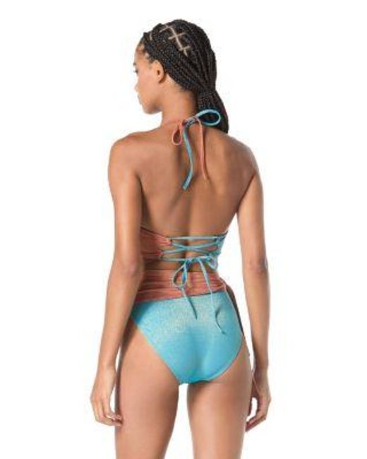 Vince Camuto Blue Wrap Front Bikini Top Sash Tie High Waist Bikini Bottoms