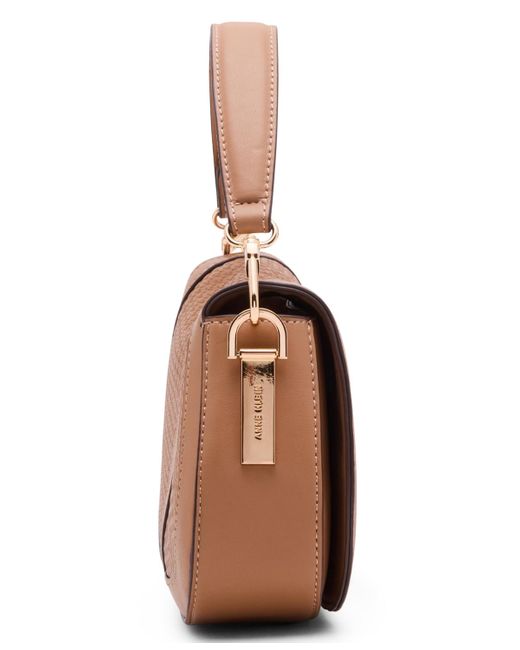 Anne Klein Brown Convertible Strap Small Saddle Bag