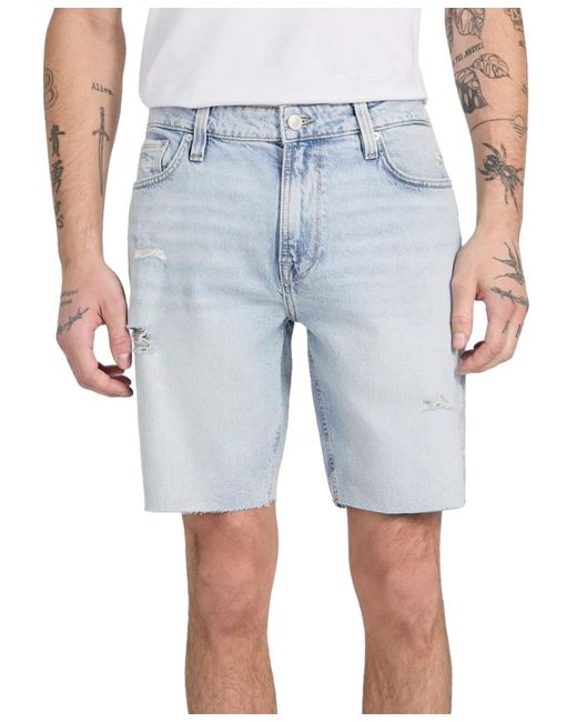 Guess Blue Wyatt Regular-fit Stretch Denim Shorts for men