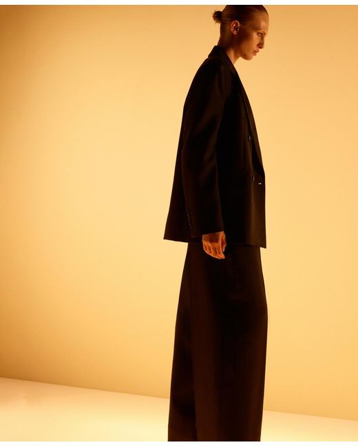 Mango Black Wool Blend Suit Pants