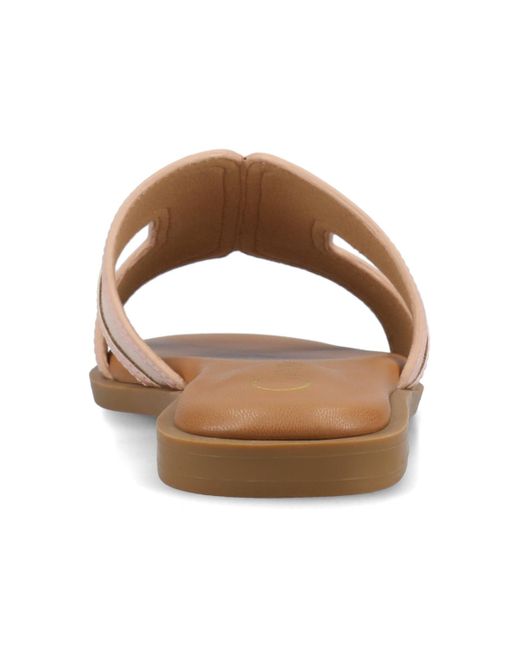 Journee Collection Pink Primah Slide Flat Sandals