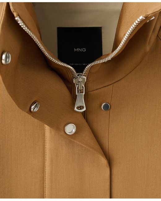 Mango Brown Selection Oversized Funnel Neck Jacket