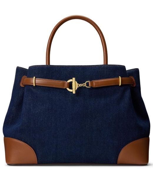 Ralph Lauren Blue Large Blaike Satchel Bag