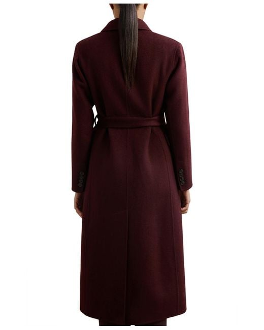 Reiss Purple Double-breasted Blindseam Wool-blend Coat