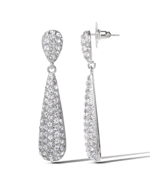 Jessica Simpson White Crystal Drop Earrings