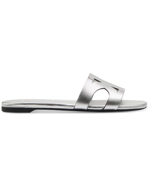 Kate Spade White Double K Slide Sandals