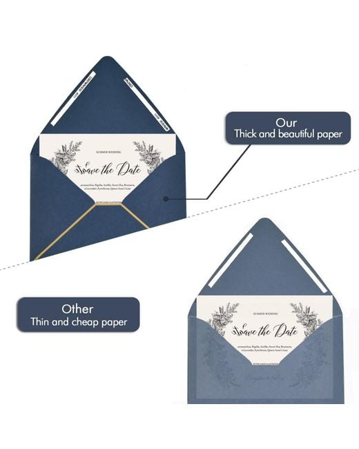 Gnuadz Blue Invitation Envelopes Self Seal V Flap