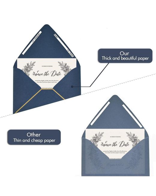 Gnuadz Blue Invitation Envelopes Self Seal V Flap