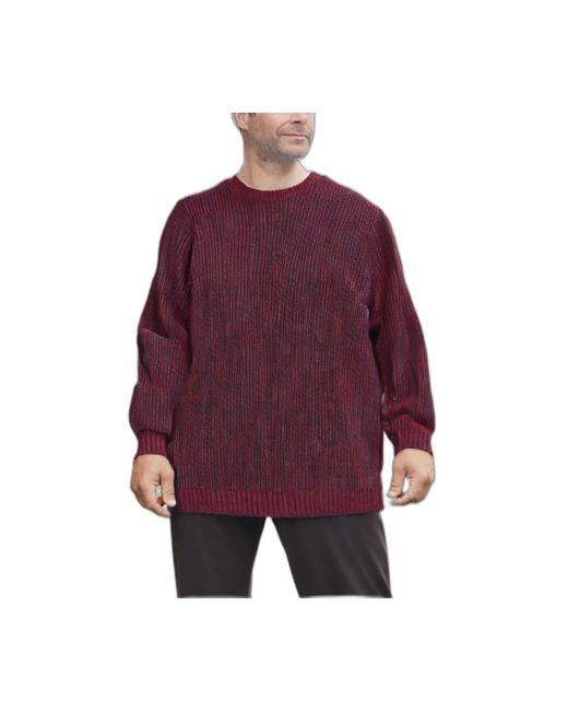 Kingsize Purple Big & Tall Shaker Knit Crewneck Sweater for men