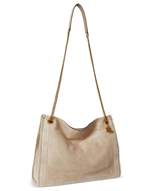 Ralph Lauren Natural Bradley Large Suede Shopper Tote Bag
