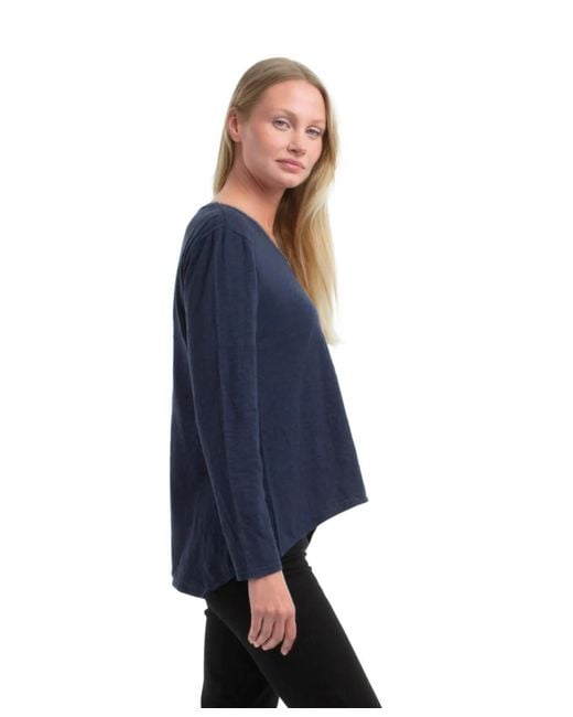 Wilt Blue Wilt Metallic Thread V-neck Tee