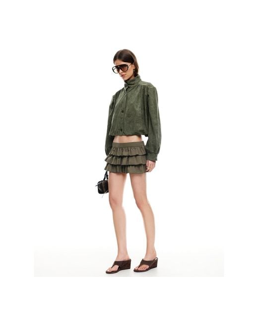 Lioness Green Luminous High Neck Jacket