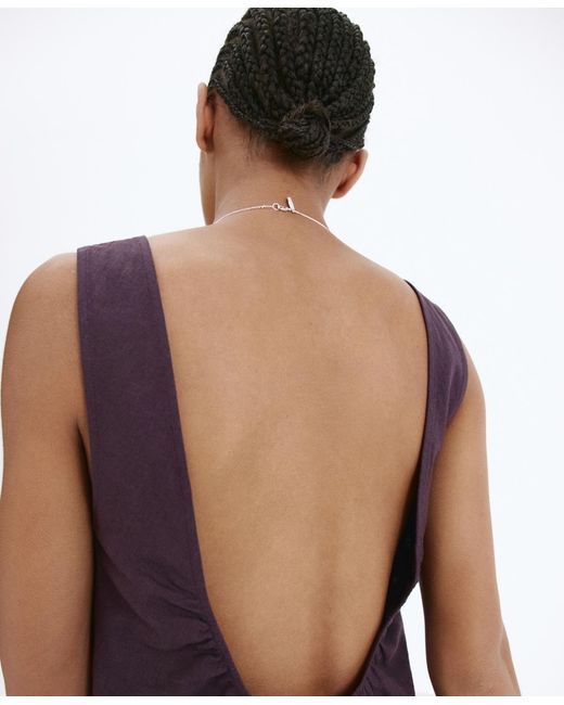 Mango Multicolor Open-back Linen Romper