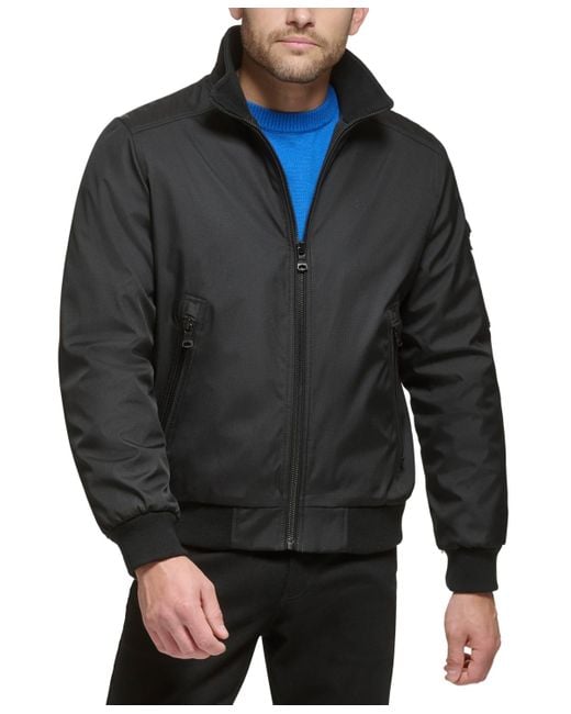 Calvin Klein Black Classic Zip-front Ripstop Bomber Jacket for men