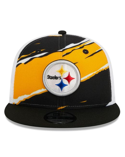 KTZ Black Pittsburgh Steelers Tear Trucker 9fifty Snapback Hat for men