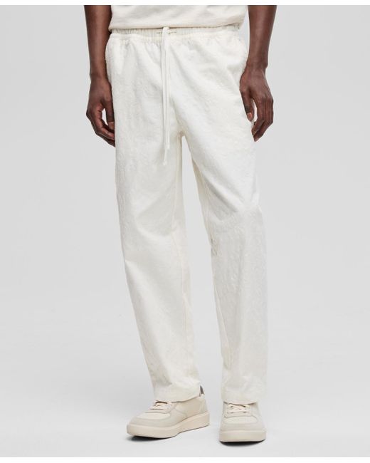 Mode Of One White Drawstring Pull-on Straight-leg Pants for men