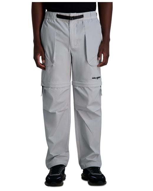 Karl Lagerfeld Gray Parachute Pocket Pants for men