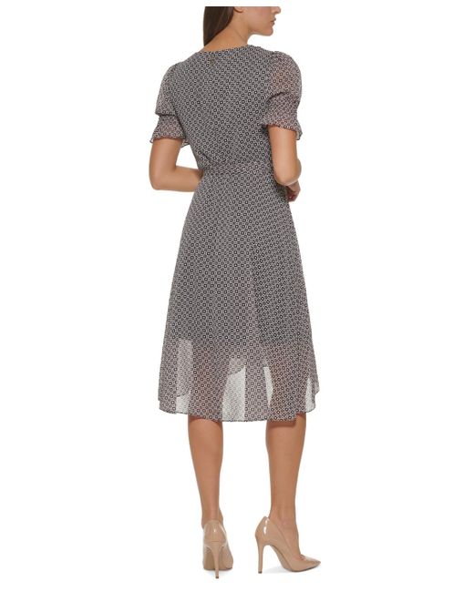 Tommy Hilfiger Gray Printed Midi Dress