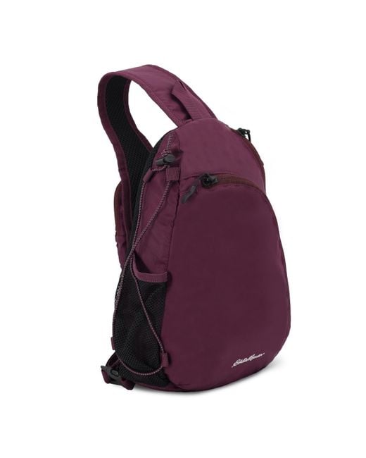 Eddie Bauer Purple Ripstop Sling Pack