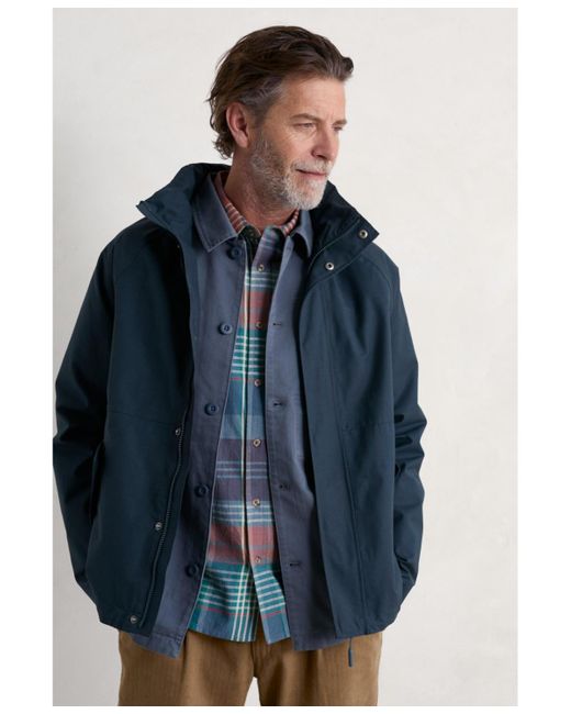 Seasalt Cornwall Blue Sea Edge Coat for men