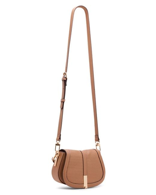 Anne Klein Brown Convertible Strap Small Saddle Bag