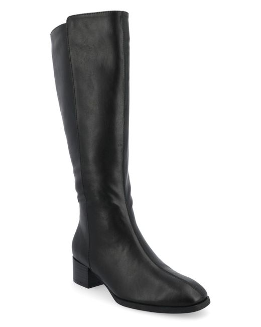 Journee Collection Black Devri Square Toe Boots