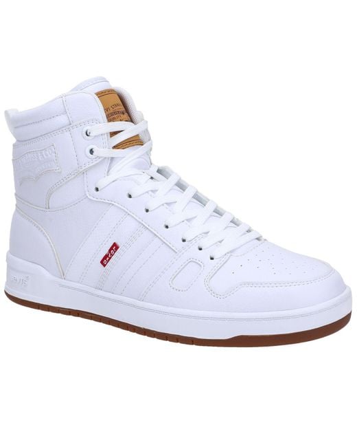 Levi's White 521 High-top Pebbled Basketball Shoes for men